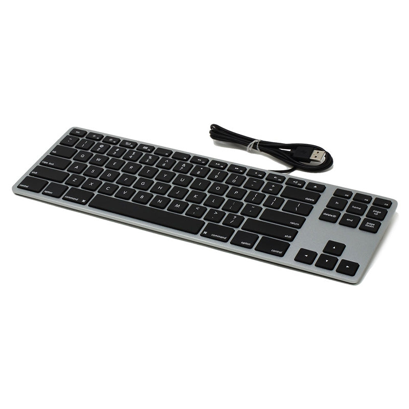 Matias Wired Aluminum RGB Backlit Tenkeyless Keyboard for Mac - Space Grey