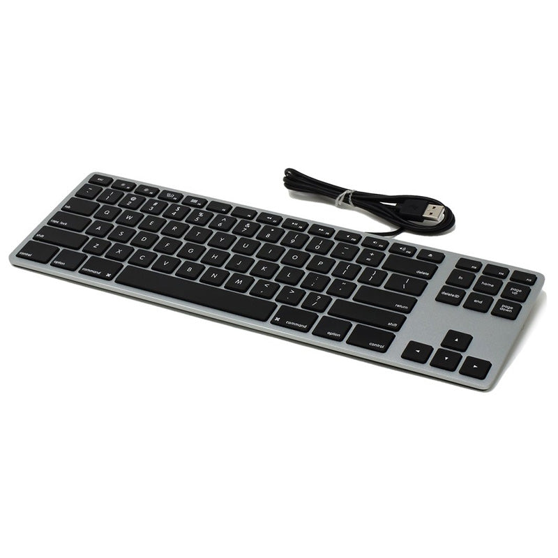Matias Wired Aluminum Tenkeyless Keyboard for Mac - Space Grey