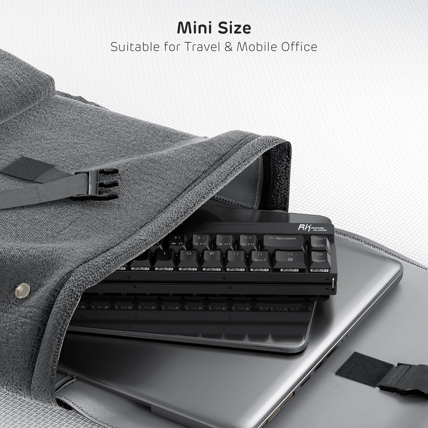 RK ROYAL KLUDGE Mechanical Keyboard F68, White Light, BT/Wired, Brown Switches, White