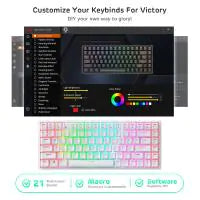 RK ROYAL KLUDGE RK84 Wired RGB 75% Hot Swappable Mechanical Keyboard, 84 Keys Tenkeyless TKL Gaming Keyboard w/ Programmable Software, RK Brown Switch