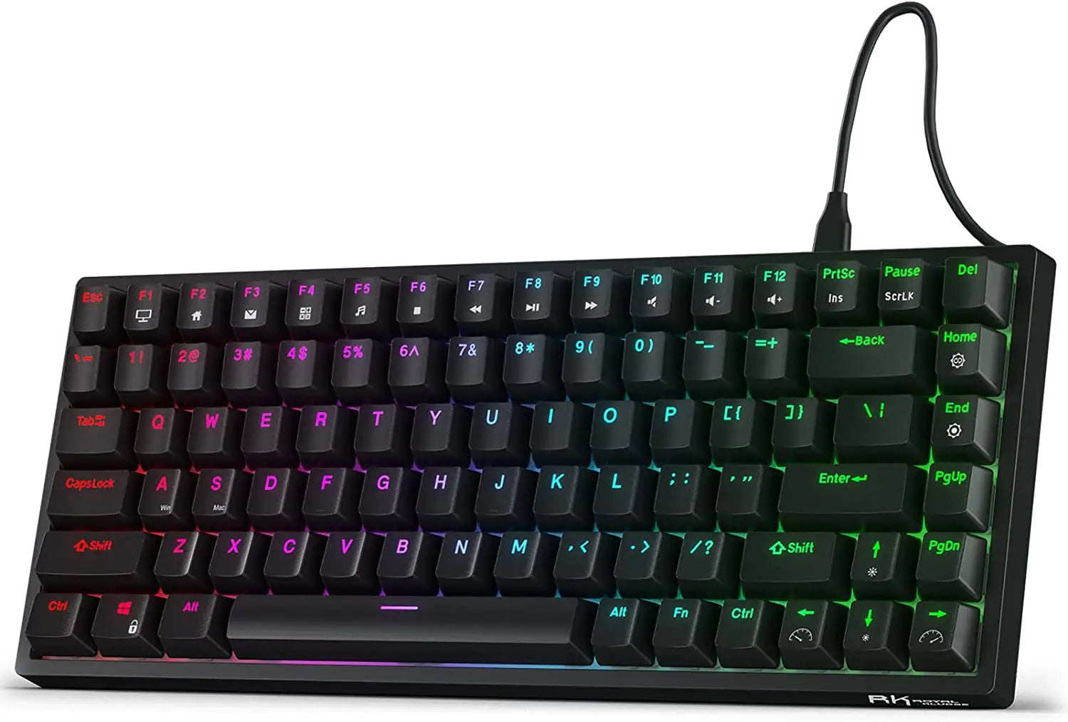 RK ROYAL KLUDGE RK84 Wired RGB 75% Hot Swappable Mechanical Keyboard, w/Programmable Software and High-capacity Battery, RK Red Switch