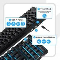 RK ROYAL KLUDGE RK96 90% 96 Keys BT5.0/2.4G/USB-C Hot Swappable Mechanical Keyboard, Wireless Bluetooth Mechanical Keyboard with Magnetic Wrist Rest,