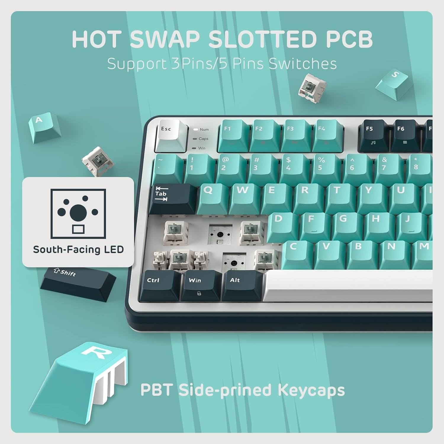 RK ROYAL KLUDGE S98 Mechanical Keyboard Top Mount 96% Wireless BT/2.4G/USB-C Hot Swappable Creamy Sounding 98 Keys