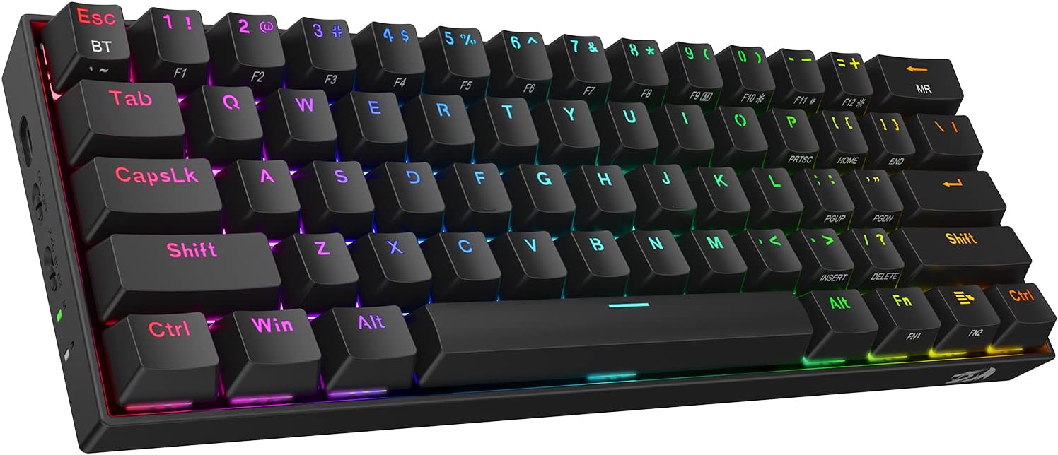 Redragon K530 Pro Draconic 60% Wireless RGB Gaming Mechanical Keyboard Hot-Swap BT/2.4Ghz/Wired 3-Mode 61 Keys Blue Switch