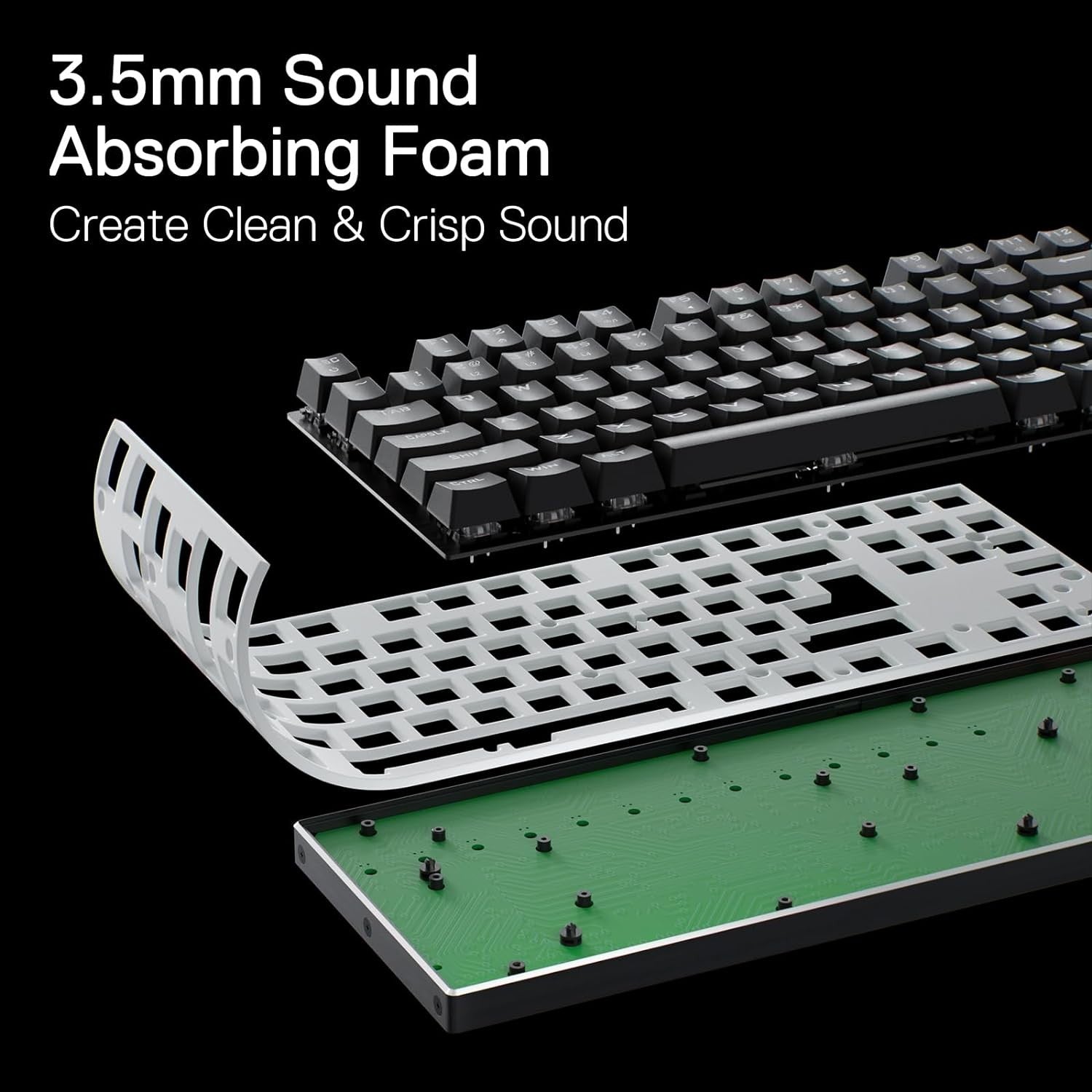 Redragon K556 PRO TKL Wireless RGB 80% 87 Keys BT/2.4Ghz Tri-Mode Mechanical Keyboard Gaming Hot-Swap Sockets & Noise Absorbing Form, Red Switch