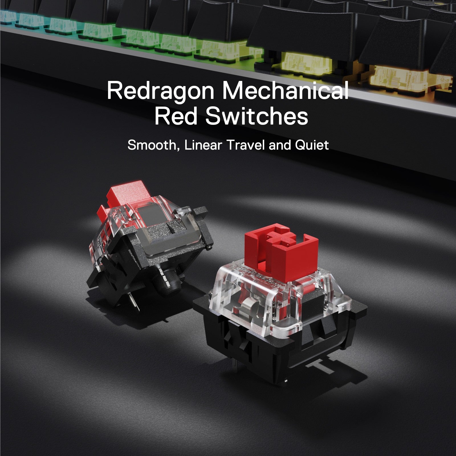 Redragon K556 PRO Upgraded Wireless RGB Gaming Keyboard, BT/2.4Ghz Tri-Mode Aluminum Mechanical Keyboard w/No-Lag Connection, Hot-Swap Red Switch