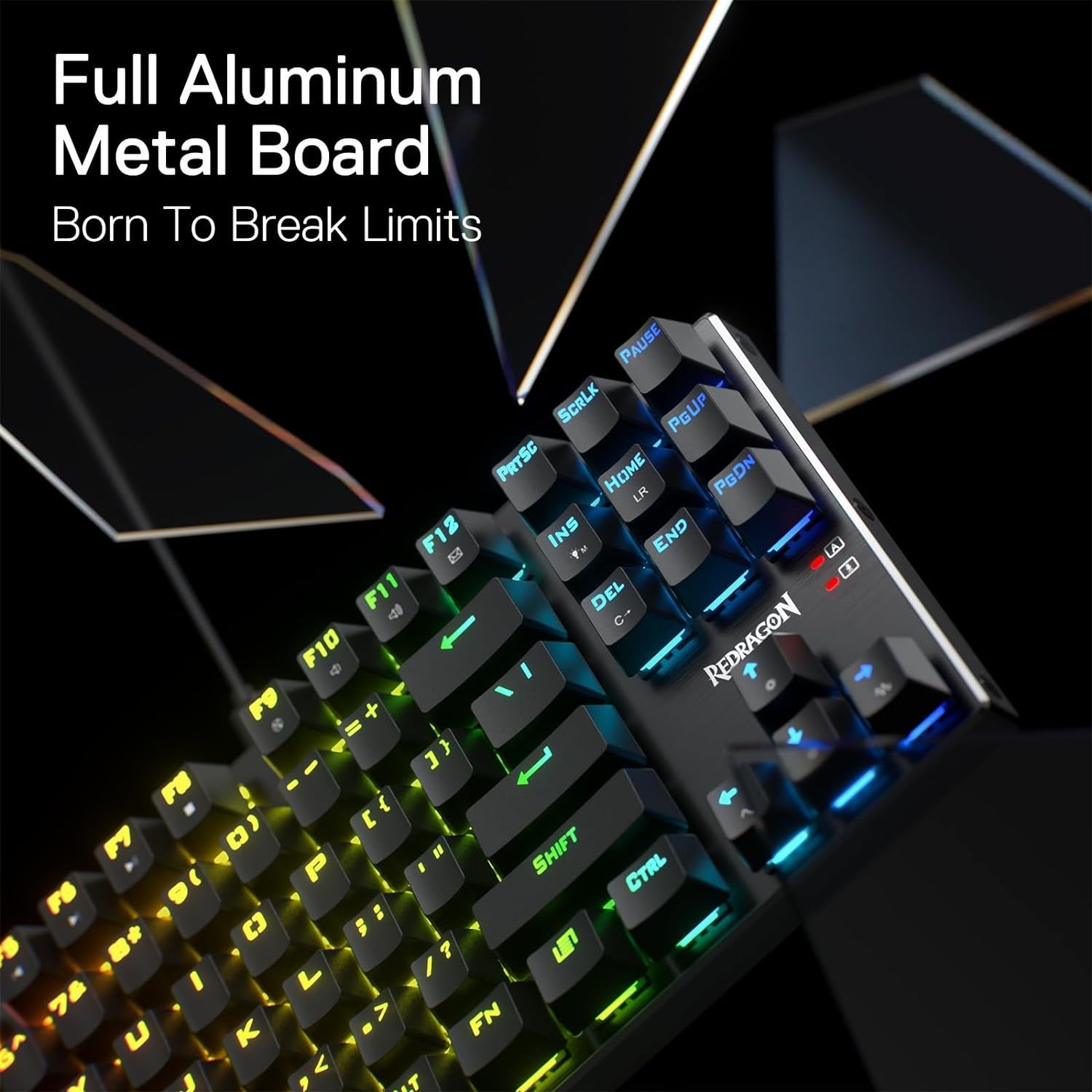 Redragon K556 TKL RGB Wired Gaming Mechanical Keyboard 80% 87 Keys Upgraded Hot-Swap Socket and Noise Absorbing Foams Red Switch