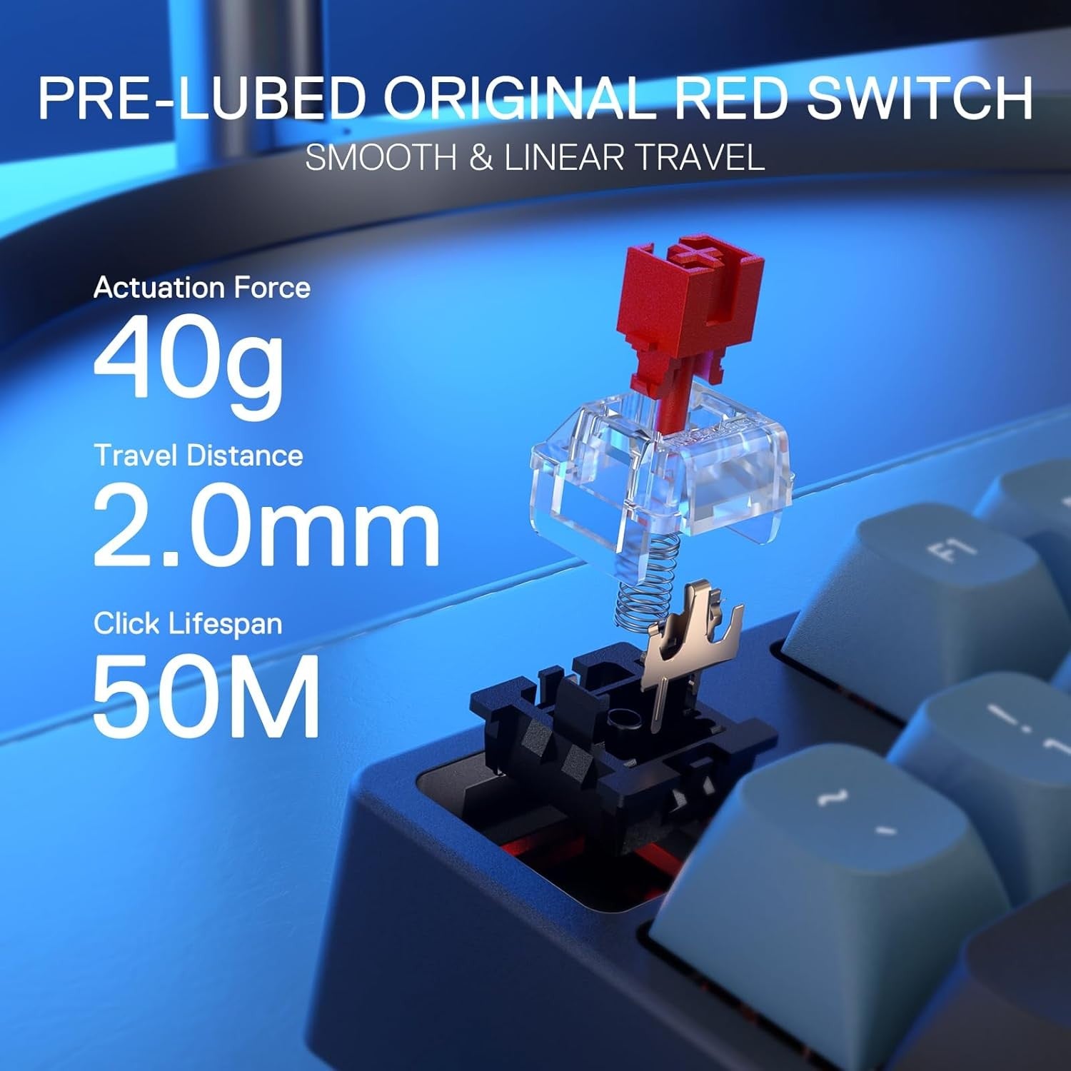 Redragon K582 SE Wired RGB Gaming 104 Keys Mechanical Mixed Color Round PBT Keycaps Dynamic 16.8M RGB Backlit Linear Red Switch Keyboard