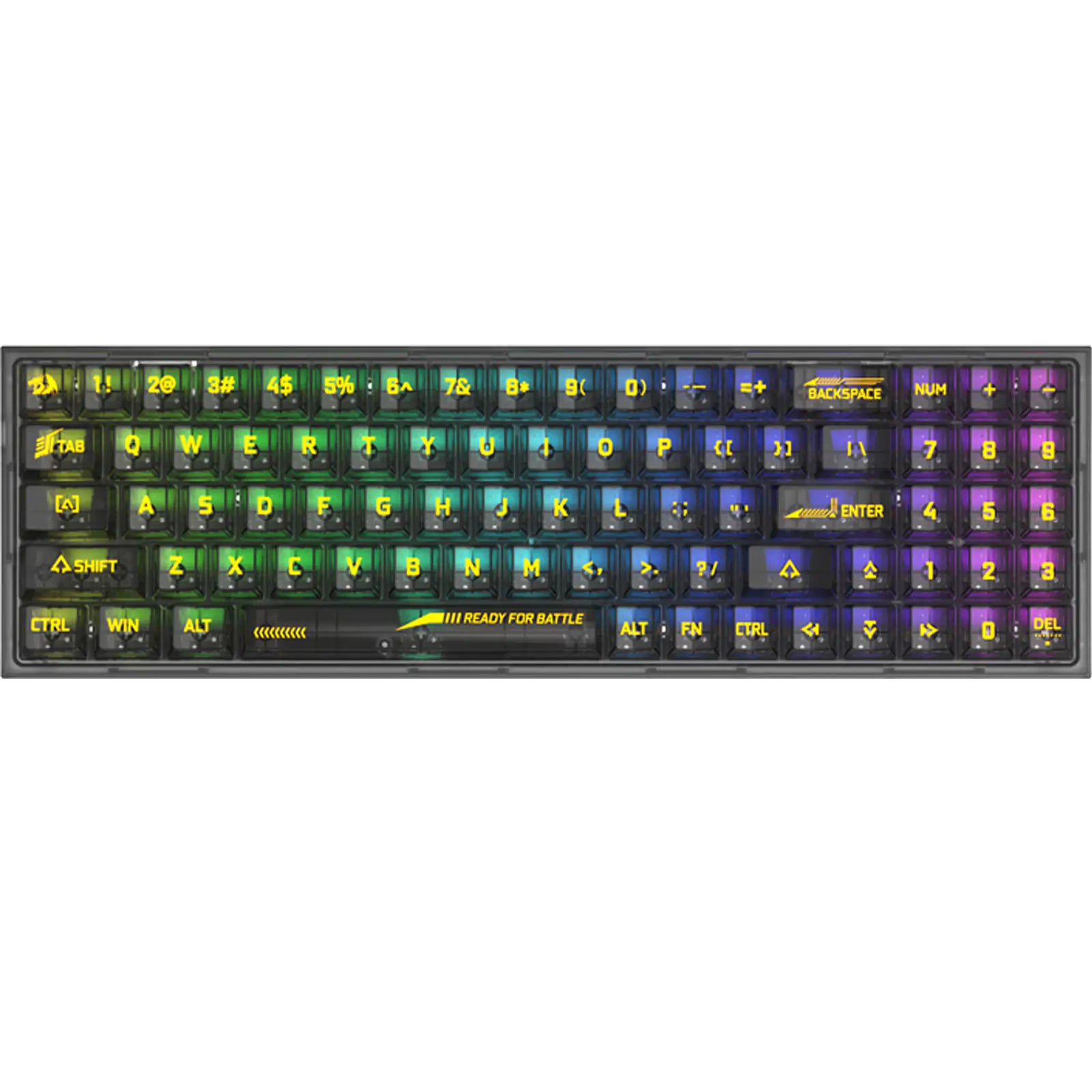 Redragon K628 PRO SE 75% 3-Mode Wireless RGB Gaming Keyboard, 78 Keys Full-Transparent Hot-Swap Compact Mechanical Keyboard, Full Black Transparent