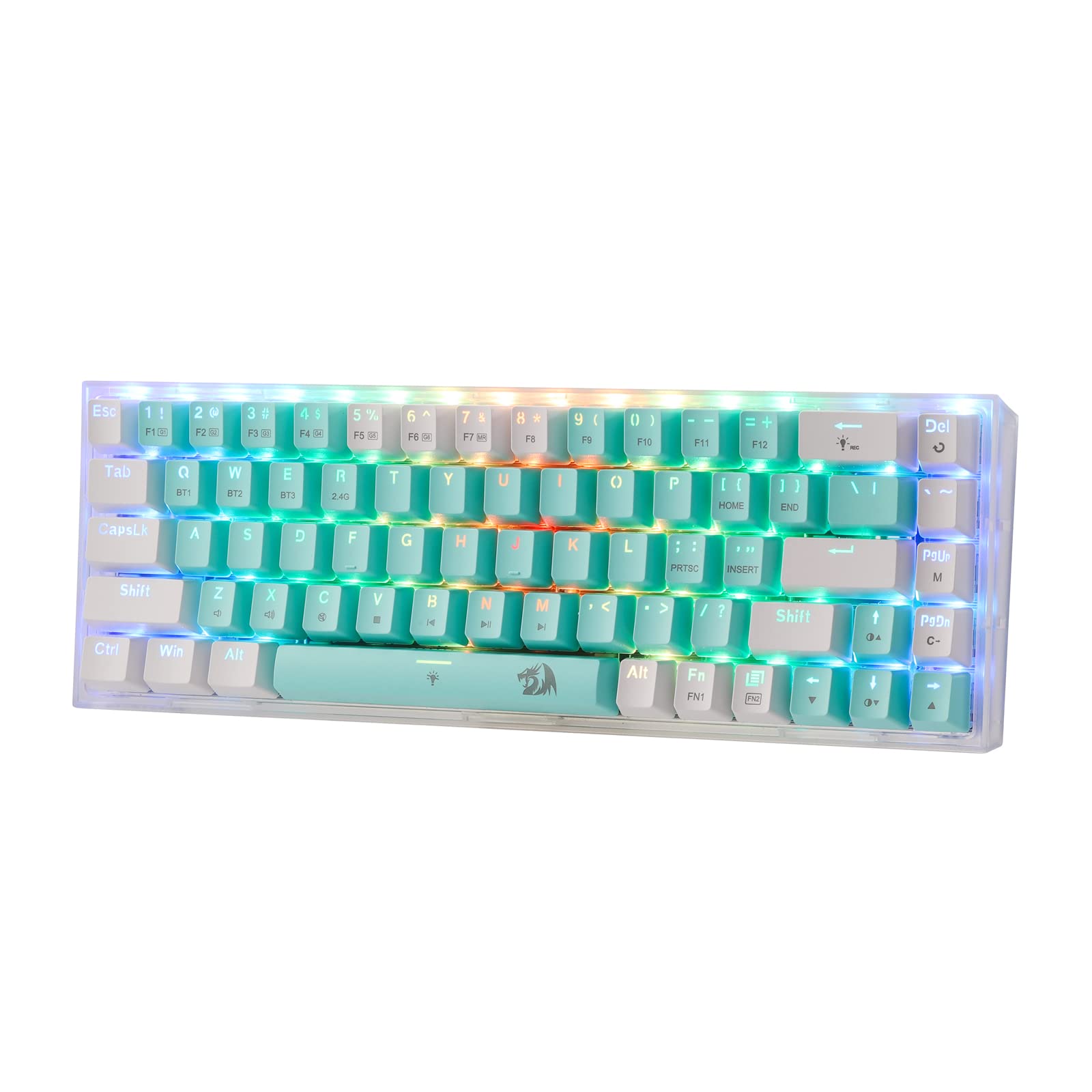 Redragon K631 PRO WT 65% 3-Mode Wireless RGB Gaming Keyboard, Custom ...