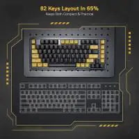 Redragon K649 78% Wired Gasket RGB Gaming Keyboard, 82 Keys Layout Hot-Swap Compact Mechanical Keyboard, Sound Absorbing Foam, Quiet Custom Linear S