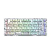Redragon K649 PRO 78% 3-Modes Wireless Gasket RGB Gaming Keyboard, Full White Transparent