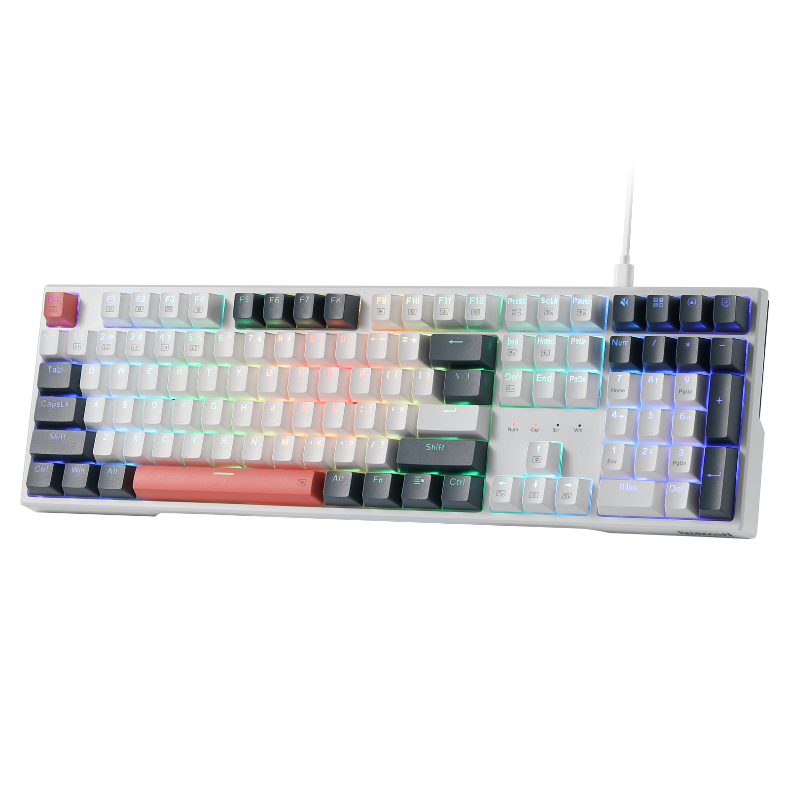 Redragon K668 RGB Gaming Keyboard, 104 Keys + Extra 4 Hotkeys Wired Mechanical Keyboard w/Sound Absorbing Foams, Hot-swappable Socket, Red Switch