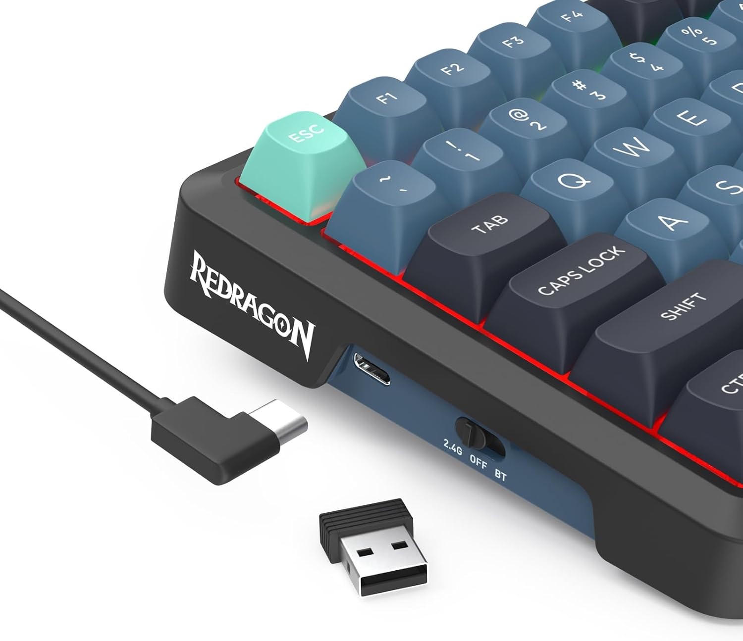 Redragon K724 PRO Wireless Gasket Gaming 81-Key Mechanical 5-Layer Noise Dampening Keyboard,Easy-Control 1.14’’ TFT Info Display