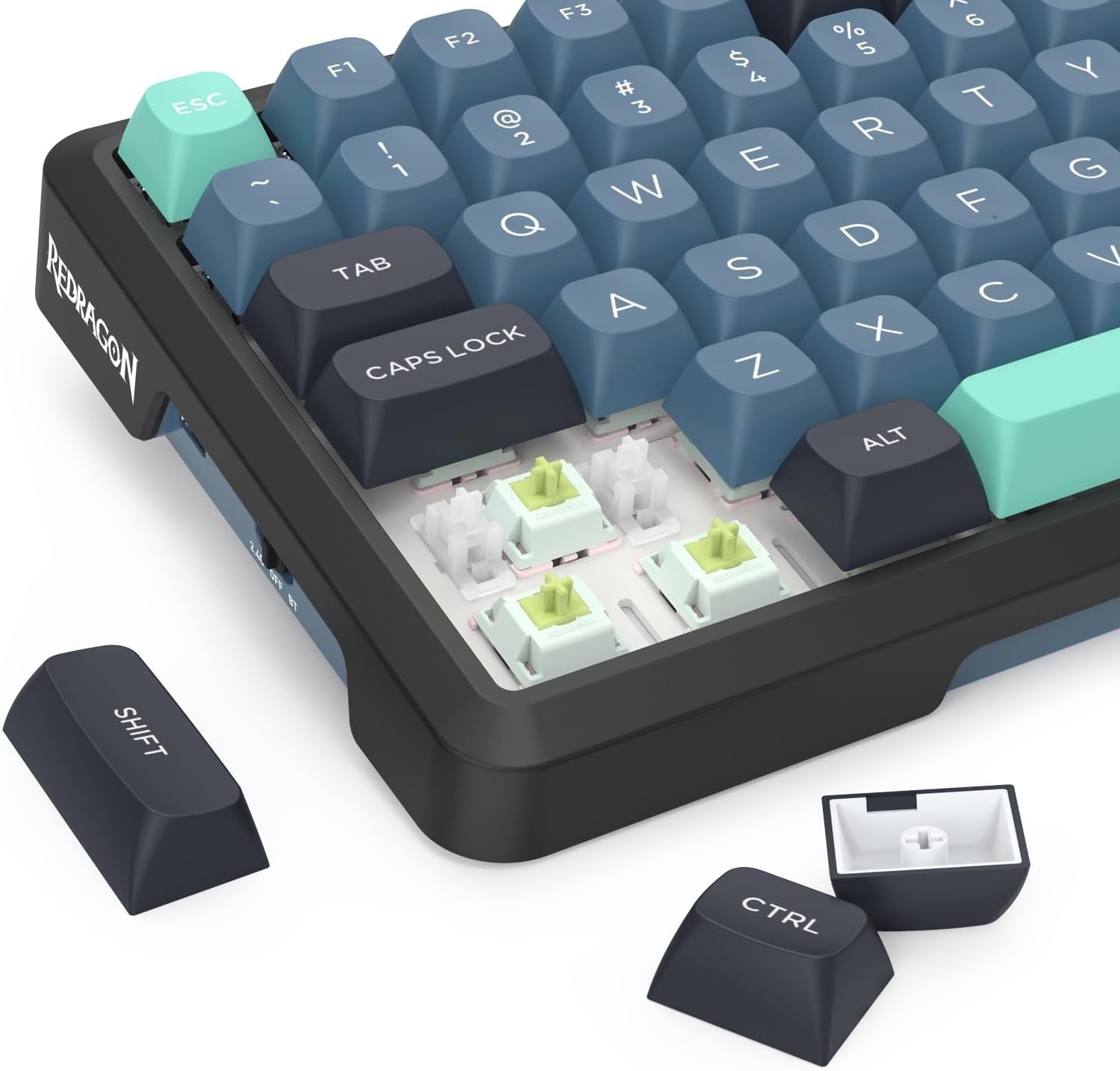 Redragon K724 PRO Wireless Gasket Gaming 81-Key Mechanical 5-Layer Noise Dampening Keyboard,Easy-Control 1.14’’ TFT Info Display