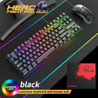 T2 luminous keyboard and mouse set computer console game mechanical feel 88 keys British keyboard and mouse set