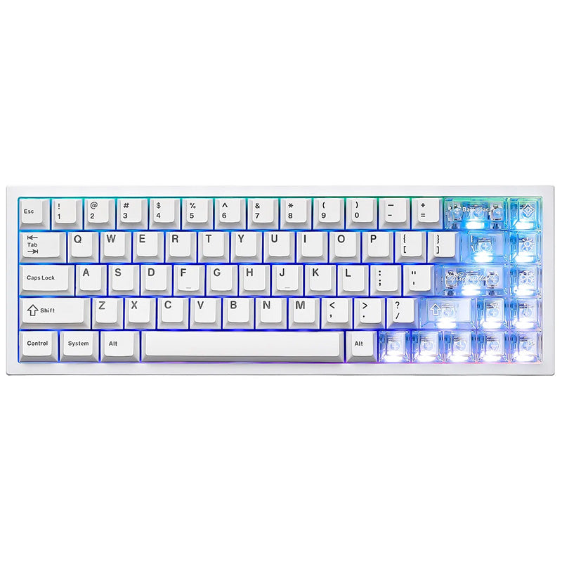 YUNZII AL65 QMK/VIA Tri-Mode Hot-Swap Hollow Pattern Aluminium Mechanical Keyboard Milk V2 Switch - Silver