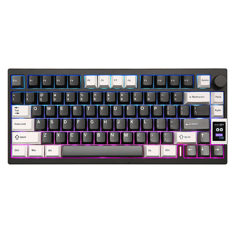 YUNZII AL80 QMK/VIA Hot-Swap Wireless Mechanical Keyboard with LCD Screen Gateron Zero Switch - Black