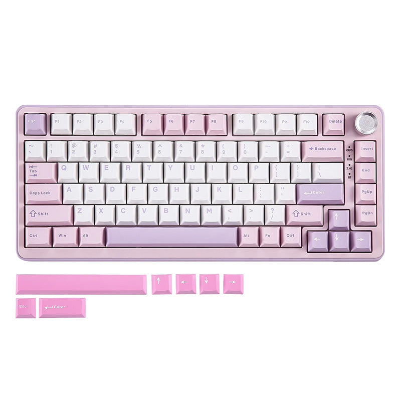 YUNZII B75 Pro Gasket Tri-Mode Hot-Swap Wireless Mechanical Keyboard Milk Switch - Purple