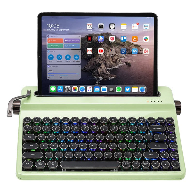YUNZII QL75 Retro Typewriter QMK/VIA Green Mechanical Keyboard - Onyx Tactile Switch