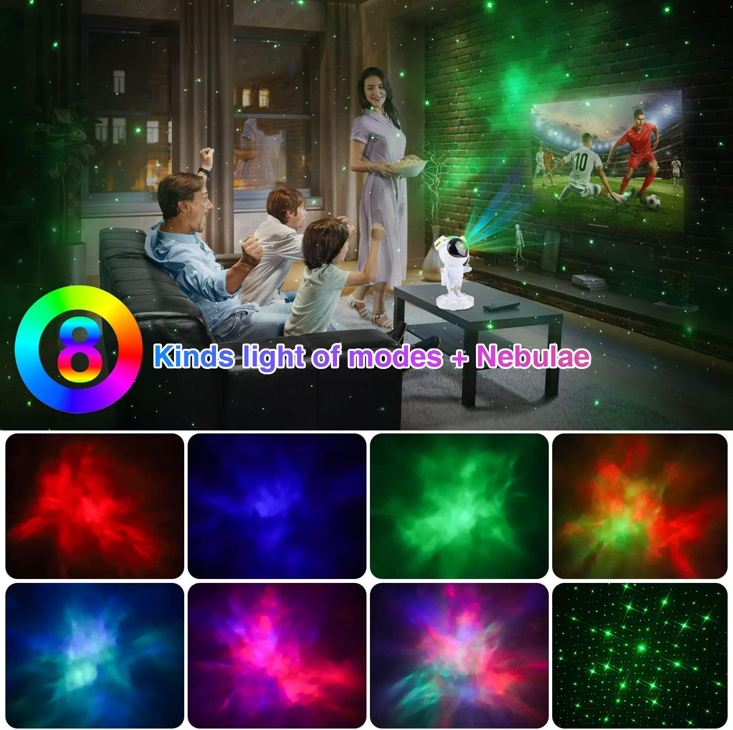 Upgraded Astronaut Light Projector With Bluetooth Music Speaker Star Projector Galaxy Night Light Nebula Ceiling LED Lamp with Remote for Children
