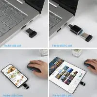 Wireless Mouse 2.4G Bluetooth Mouse Rechargeable Silent Mouse USB & Type-c Receiver Dual Mode LED Mouse Laptop Mouse for Computer MacBook iPad iPhone