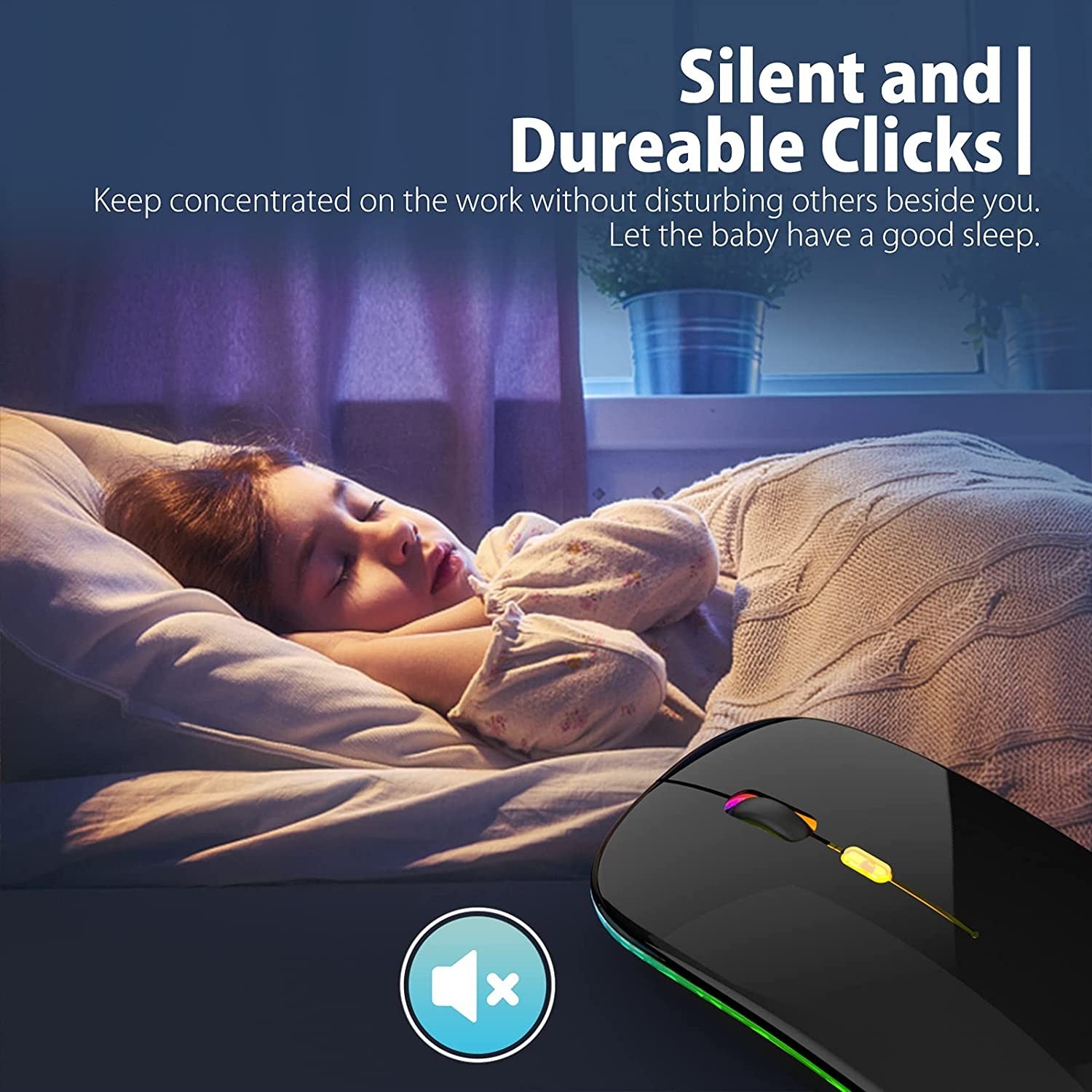 Wireless Mouse 2.4G Bluetooth Mouse Rechargeable Silent Mouse USB & Type-c Receiver Dual Mode LED Mouse Laptop Mouse for Computer MacBook iPad iPhone