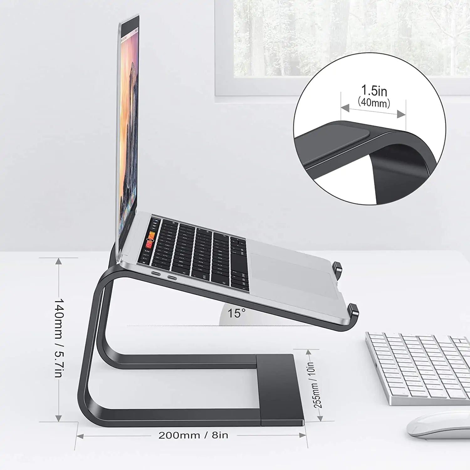Foldable Laptop Stand Ergonomic Computer Stand Aluminum Laptop Riser Detachable Tablet Stand Desktop Mount for 10-15.6” Laptop