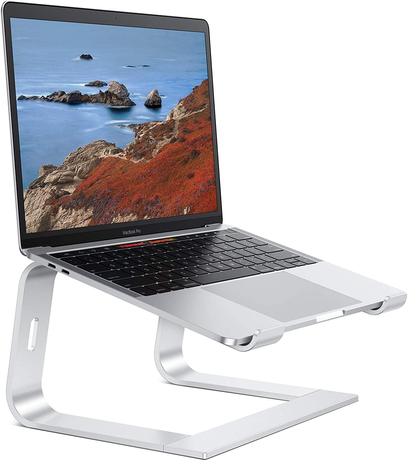 Laptop Stand Holder Aluminum Ergonomic Computer Stand Labtop Riser Detachable Notebook Stand Heavy Tablet Stand for 10-15.6” Laptops Silver