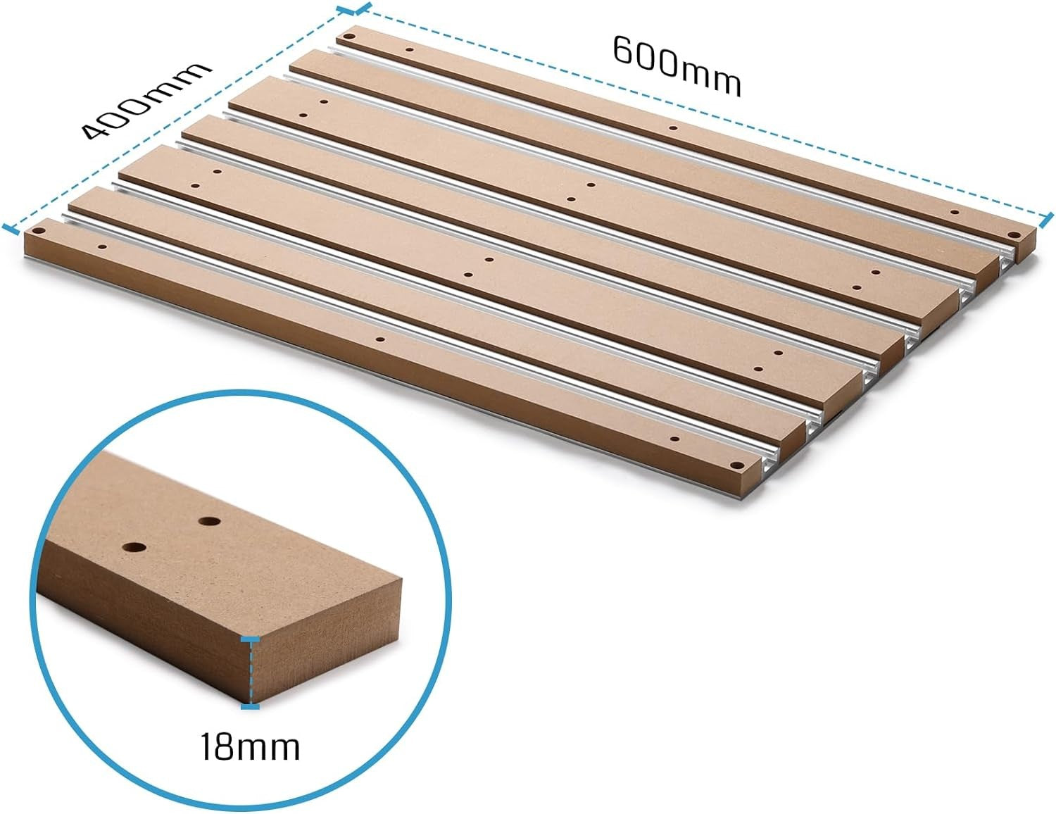 Genmitsu 4040 Aluminum & MDF Hybrid Spoilboard Table for 4040-PRO CNC Router Milling Machine, 420 x 600 x 20.5mm