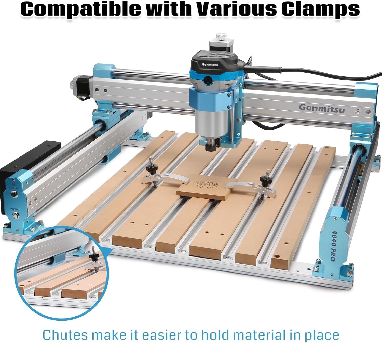 Genmitsu 4040 Aluminum & MDF Hybrid Spoilboard Table for 4040-PRO CNC Router Milling Machine, 420 x 600 x 20.5mm