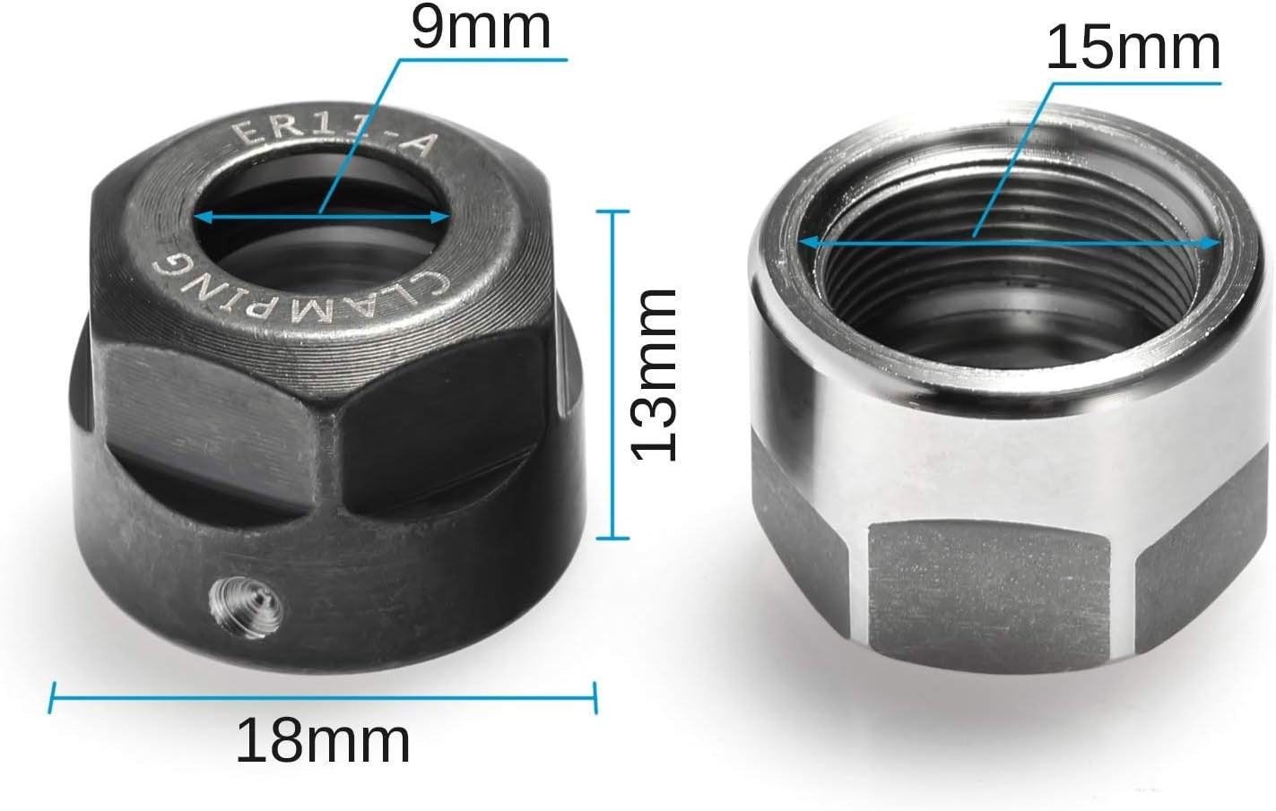 Genmitsu 4pcs ER11-A Collet Clamping Nut With Dynamic Balance Holes for CNC Milling Chuck Holder Lathe
