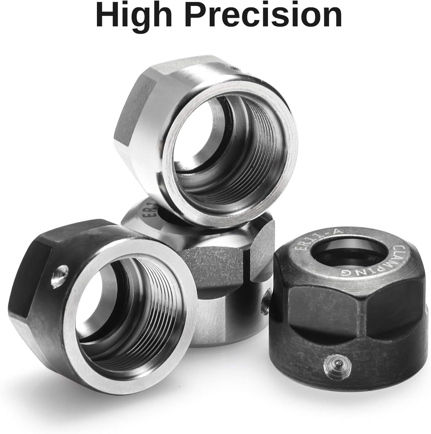 Genmitsu 4pcs ER11-A Collet Clamping Nut With Dynamic Balance Holes for CNC Milling Chuck Holder Lathe