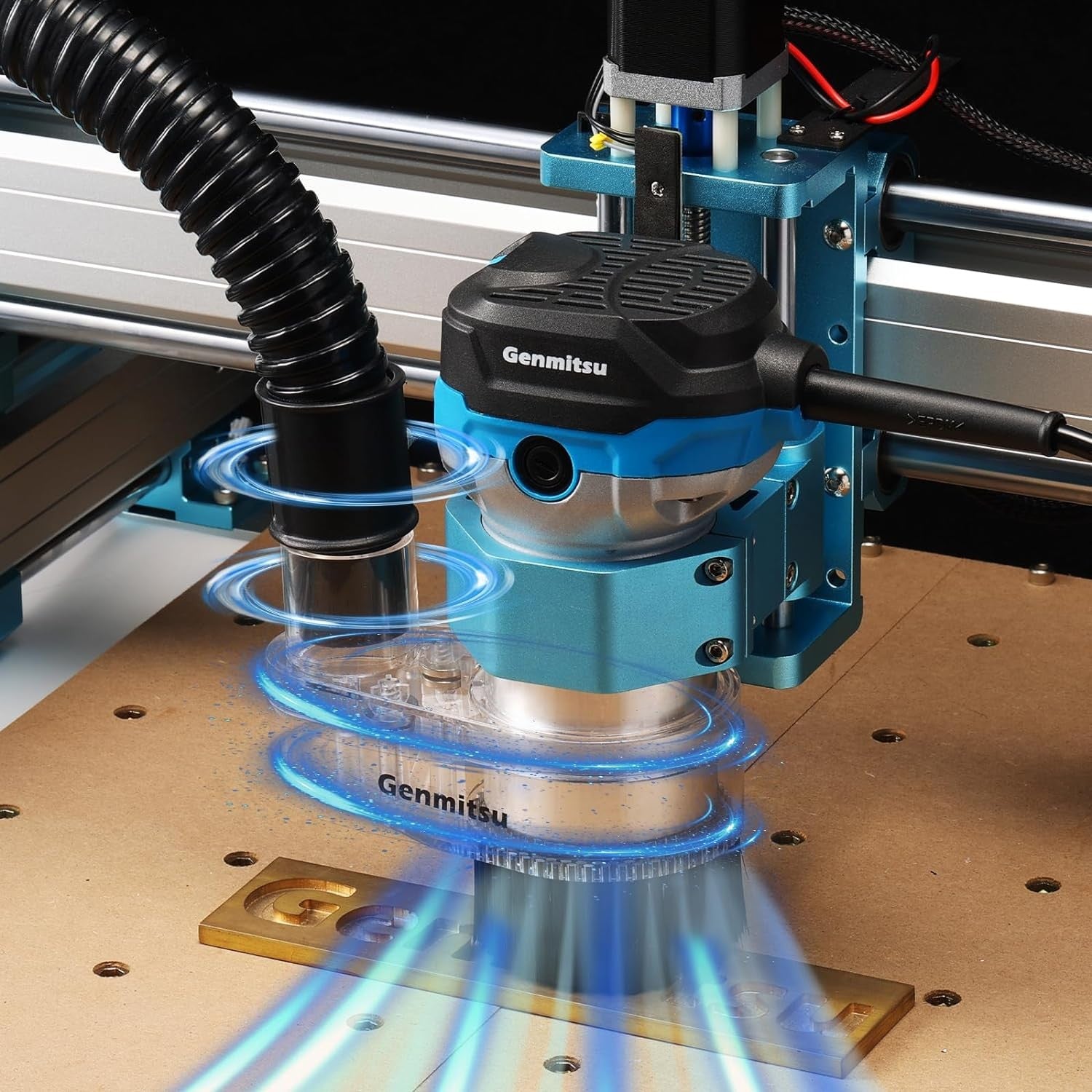 Genmitsu 65mm & 69mm CNC Dust Shoe, Compatible with Most 65mm/69mm Spindle Motor Compact Router, Hose Adapter Inner Diameter 38mm , Transparent