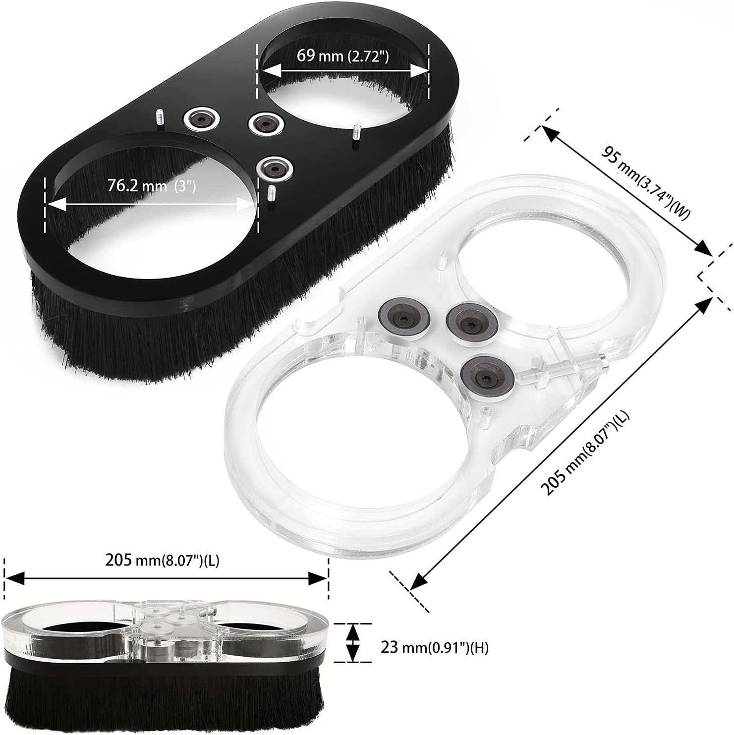 Genmitsu CNC Dust Shoe 69mm Spindle Acrylic Cover Cleaner for CNC Router PROVerXL 4030/ CNC Machines with a 69mm Diameter Motor