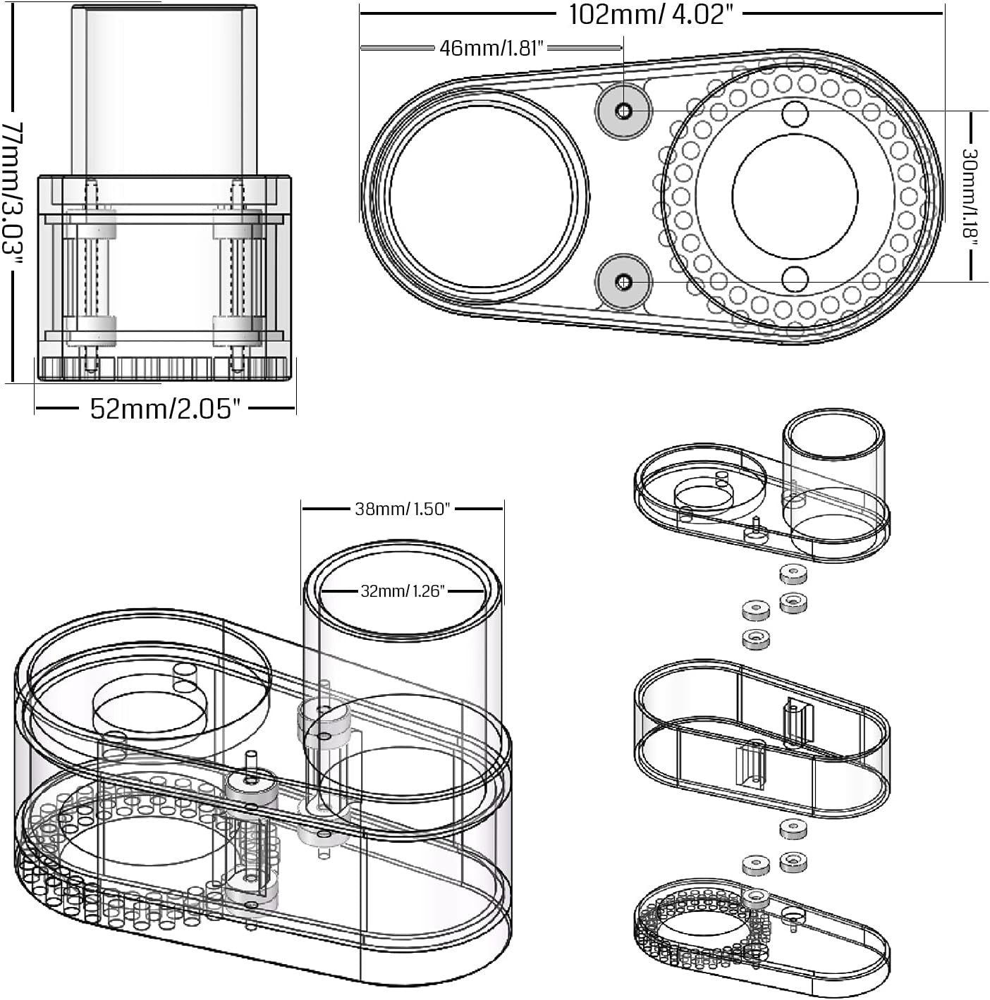 Φ42mm ABS Dust Shoe Cover Cleaner, for 3018 775 Spindle Motor