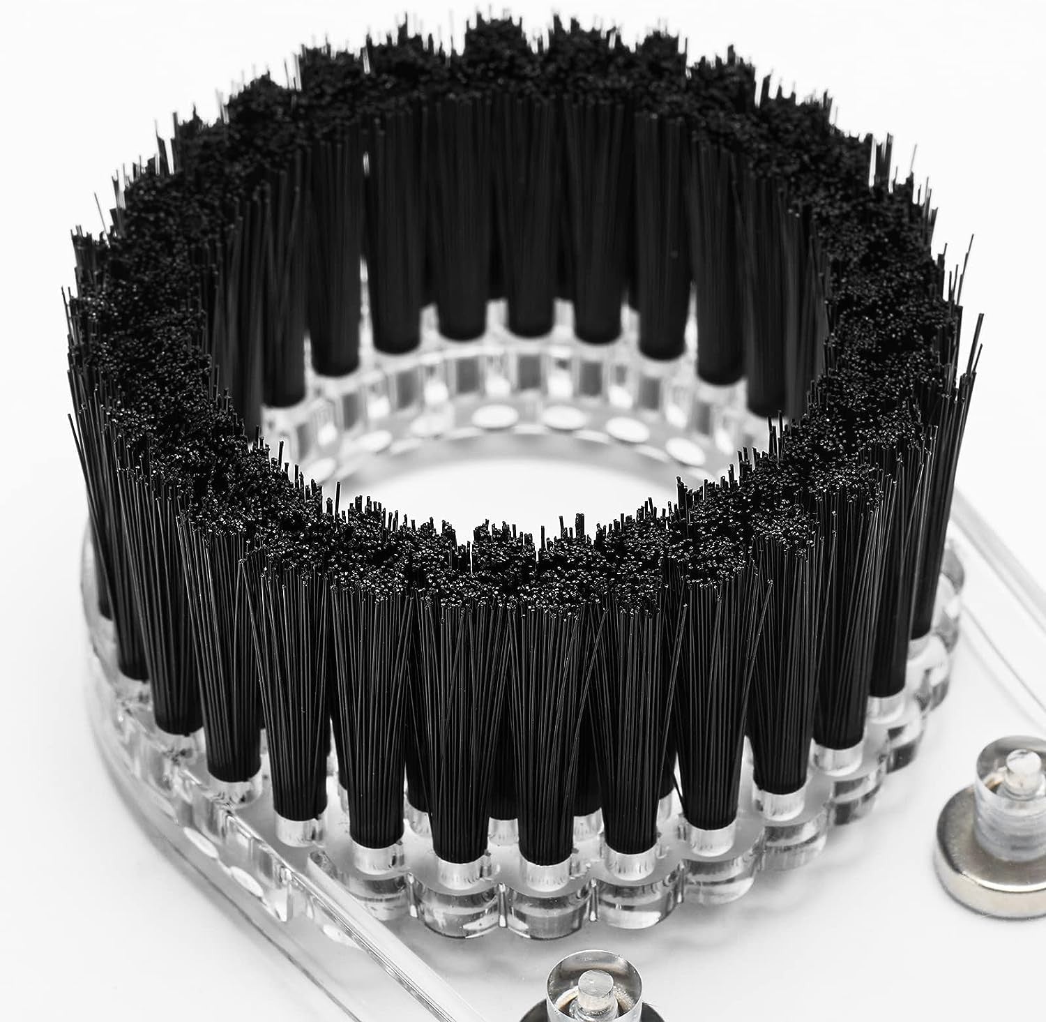 Genmitsu CNC Dust Shoe Replacement Base Bottom Cover with Nylon Brush, Transparent ABS