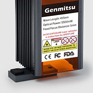 Genmitsu Jinsoku LC-40 Laser Engraver, 5.5W Compressed Spot Laser Engraving Machine with Passive Air Assist, APP Control, Linear Rail, Limit Switch