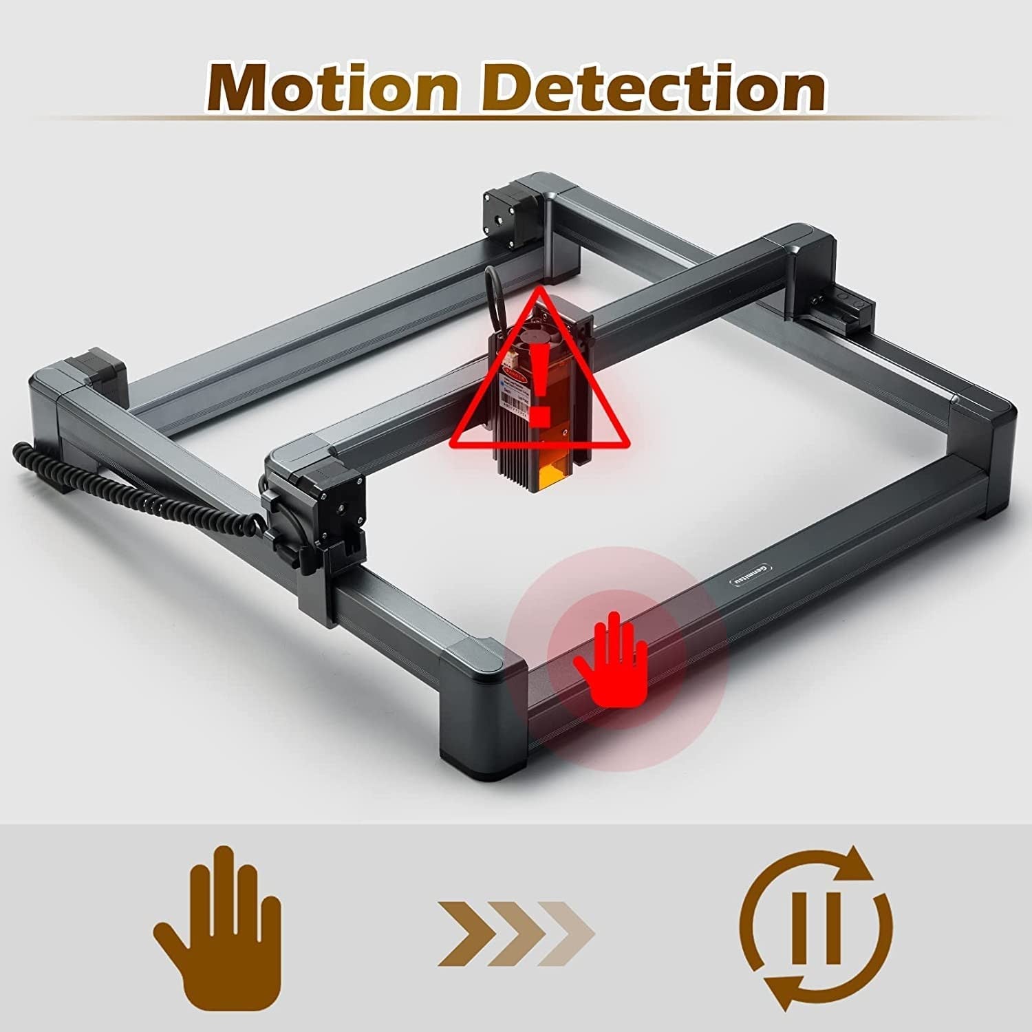 Genmitsu Jinsoku LC-40 Laser Engraver, 5.5W Compressed Spot Laser Engraving Machine with Passive Air Assist, APP Control, Linear Rail, Limit Switch