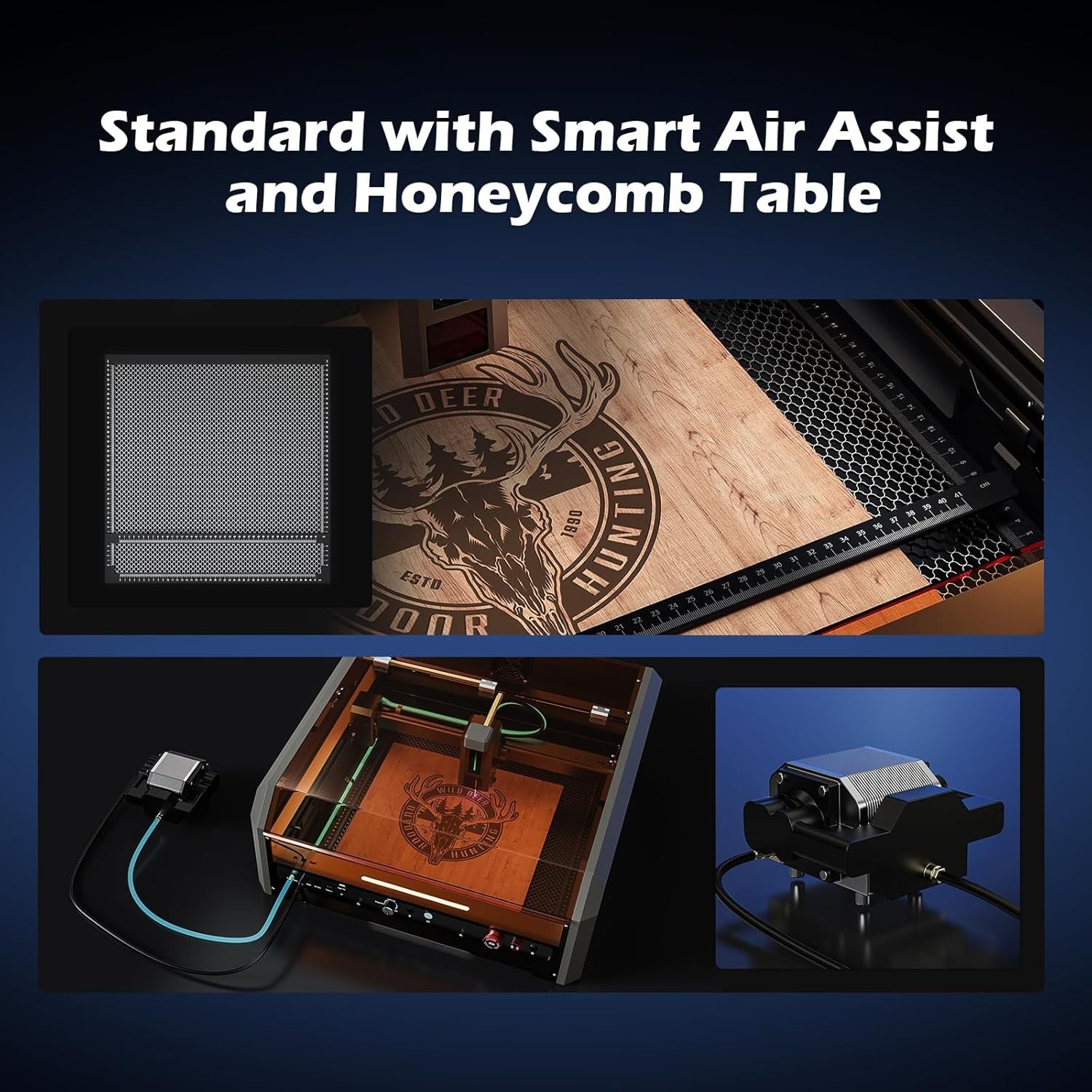 Genmitsu L8 Laser Engraver, 40W Power Output Laser Cutter Built-in Acrylic Enclosure with Vent, 40,000mm/min All-in-one Laser Engraving Machine