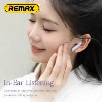 MOREJOY Remax True Wireless Stereo Earbuds for Music Call TWS bluetooth 5.3 earphones headphones,Crystal Clear Sound Profile_Purple