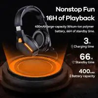 MOREJOY Remax Wireless Gaming Headphones Bluetooth Headset BT 5.3 High-speed transmission with HD Microphone Black