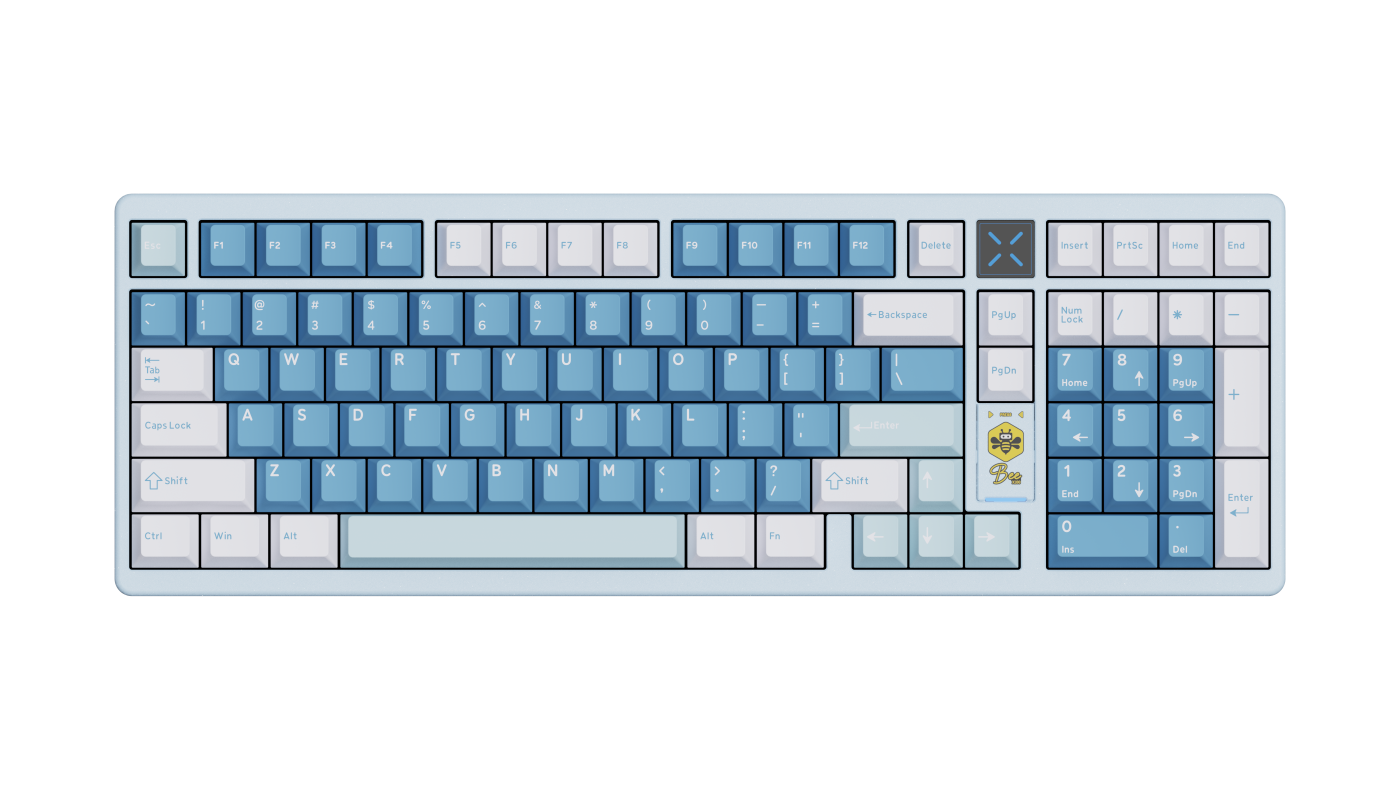 BEE WITH T&I X100Pro keyboard aluminum tuotuo customized Bluetooth/wired/2.4g three-mode mechanical keyboard Gasket structure full key hot plug X100Pr