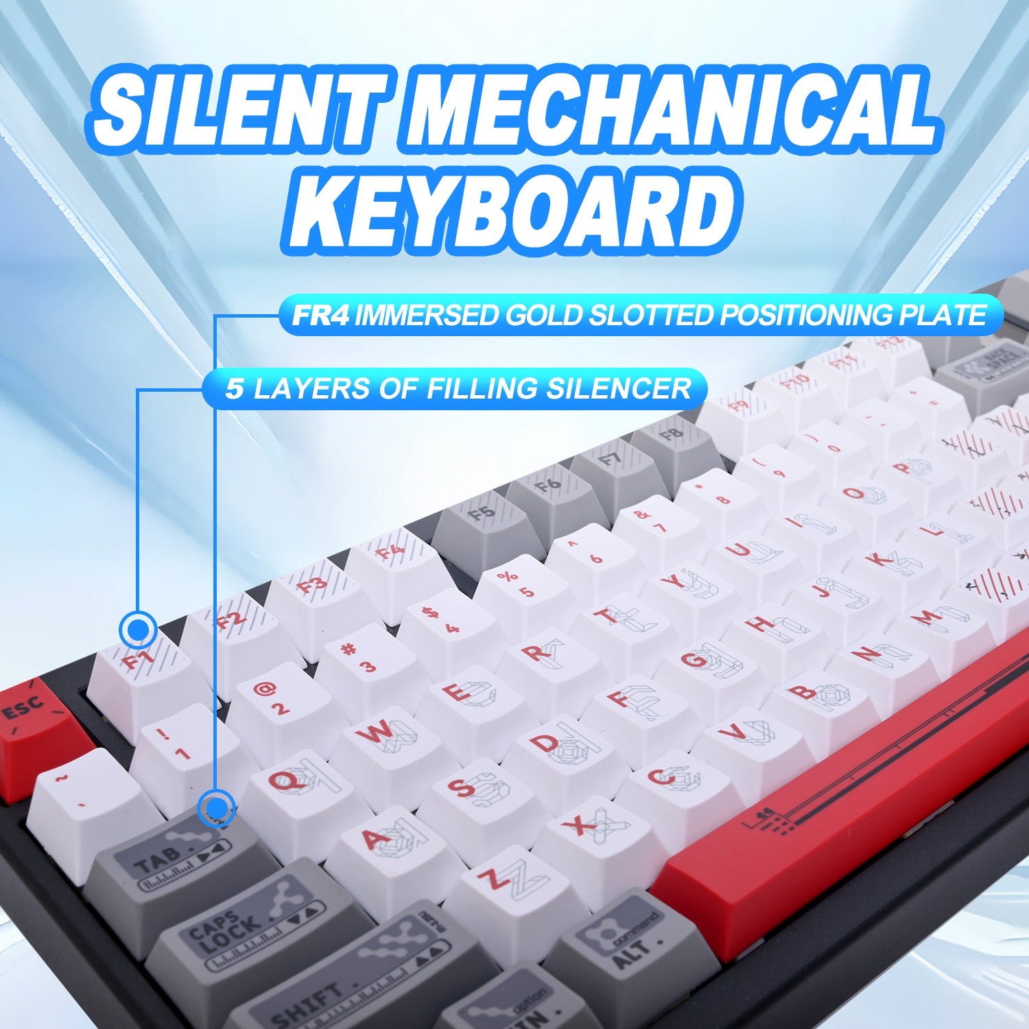 BEE WITH T&I X100Pro keyboard aluminum tuotuo customized Bluetooth/wired/2.4g three-mode mechanical keyboard Gasket structure full key hot plug X100Pr