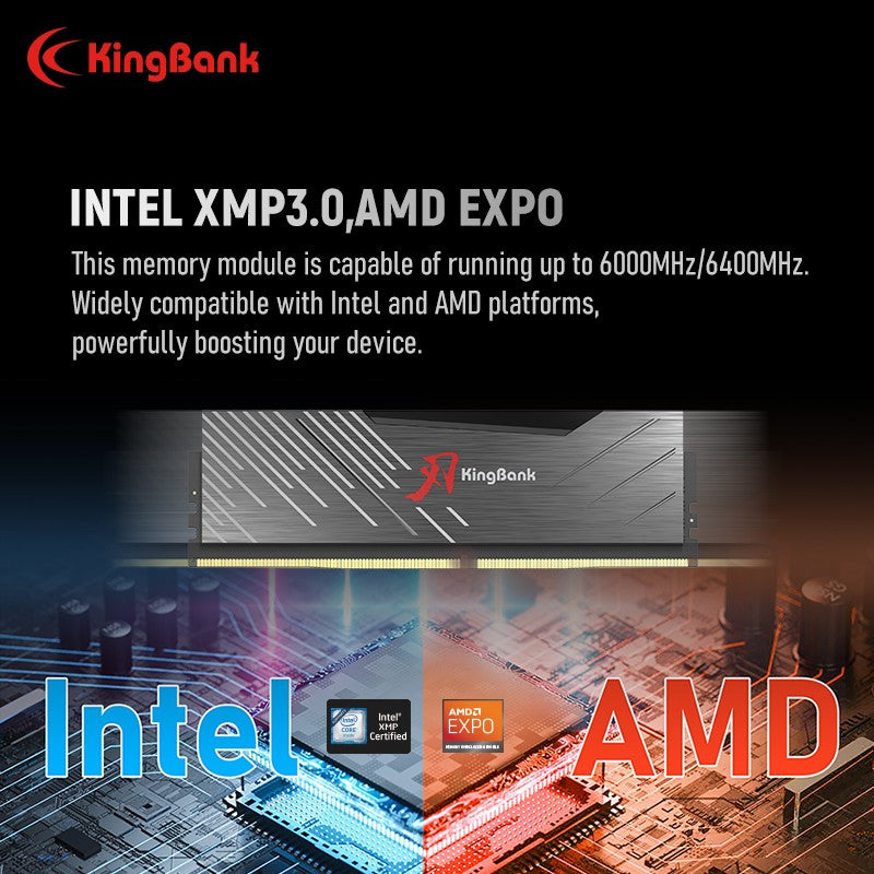 Kingbank KRXB DDR5 6000MHz 32GB  UDIMM CXMT CL36 Black