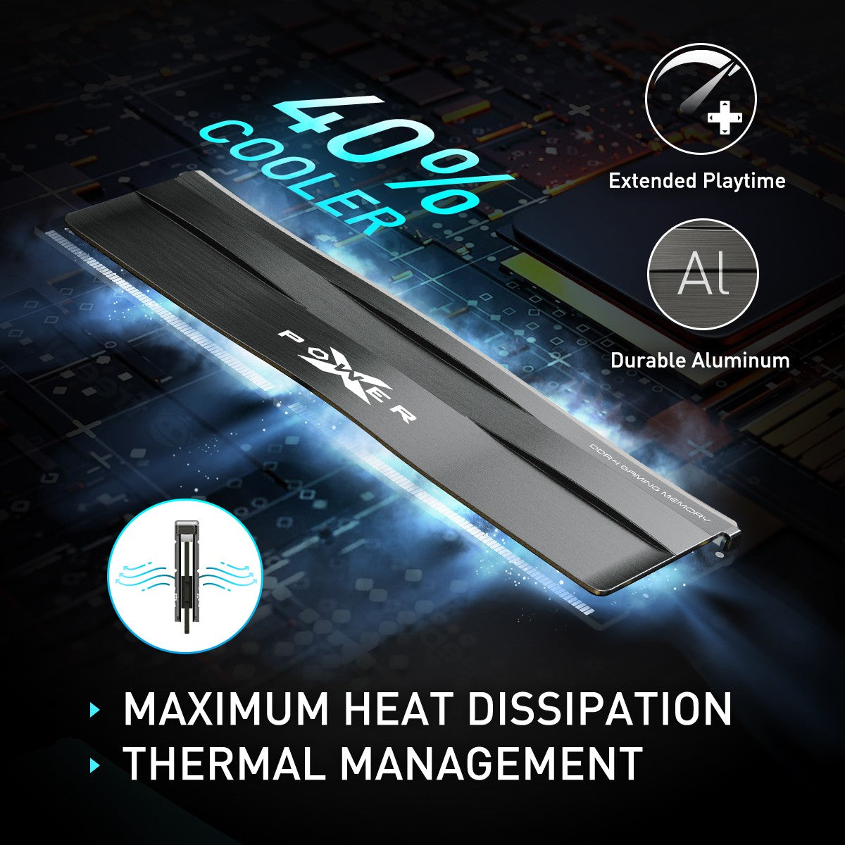 Silicon Power 16GB  SP016GXLZU320BDC 3200MHz XPOWER Zenith Gaming Desktop Memory DDR4 RAM