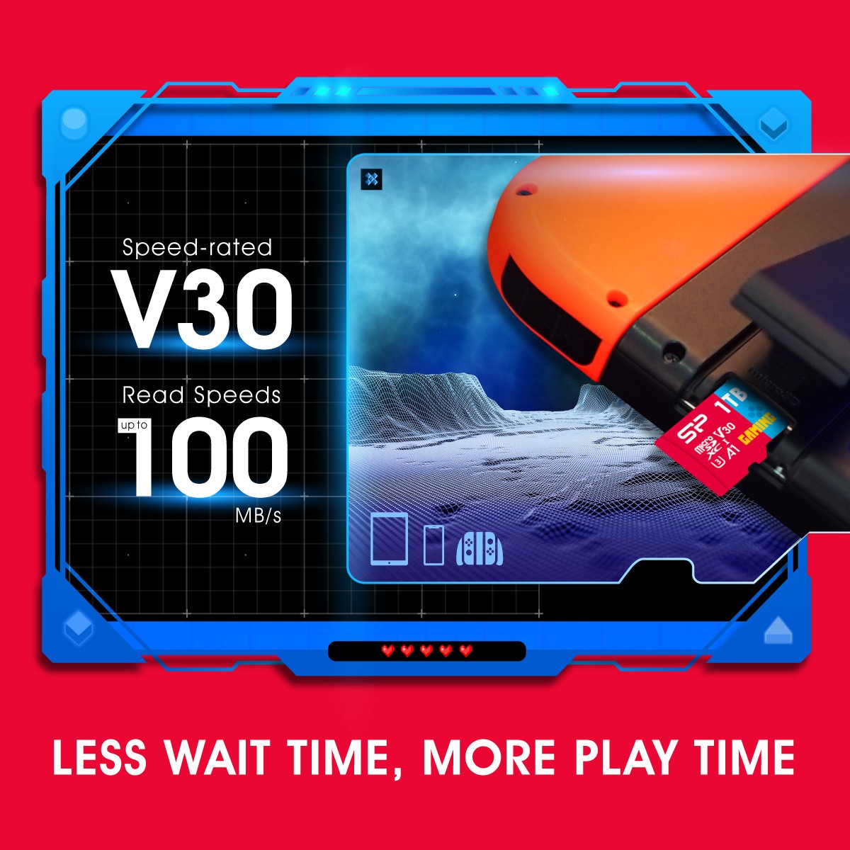 Silicon Power 64GB Gaming microSDXC UHS-I Micro SD Card with Adapter, Optimized for Mobile Games Apps Nintendo-Switch, Class 10 U3 V30 A1