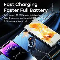 MOREJOY Remax Multiple Protection And Multiple Protocols 52.5W Led Display Fast Charger For Car Mobile Usb Type C Charger 1.2M cable C+L