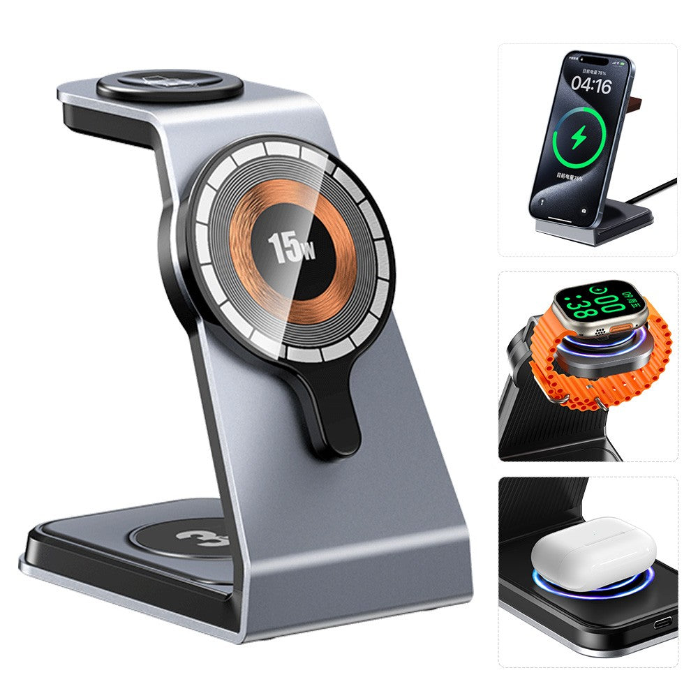 SEEDREAM 3 in 1 Magnetic Wireless Charging Station 18W Max for Apple iPhone/iWatch/Airpods,iPhone15,14,13,12,11 /XS/XR/XS, iWatch9/8