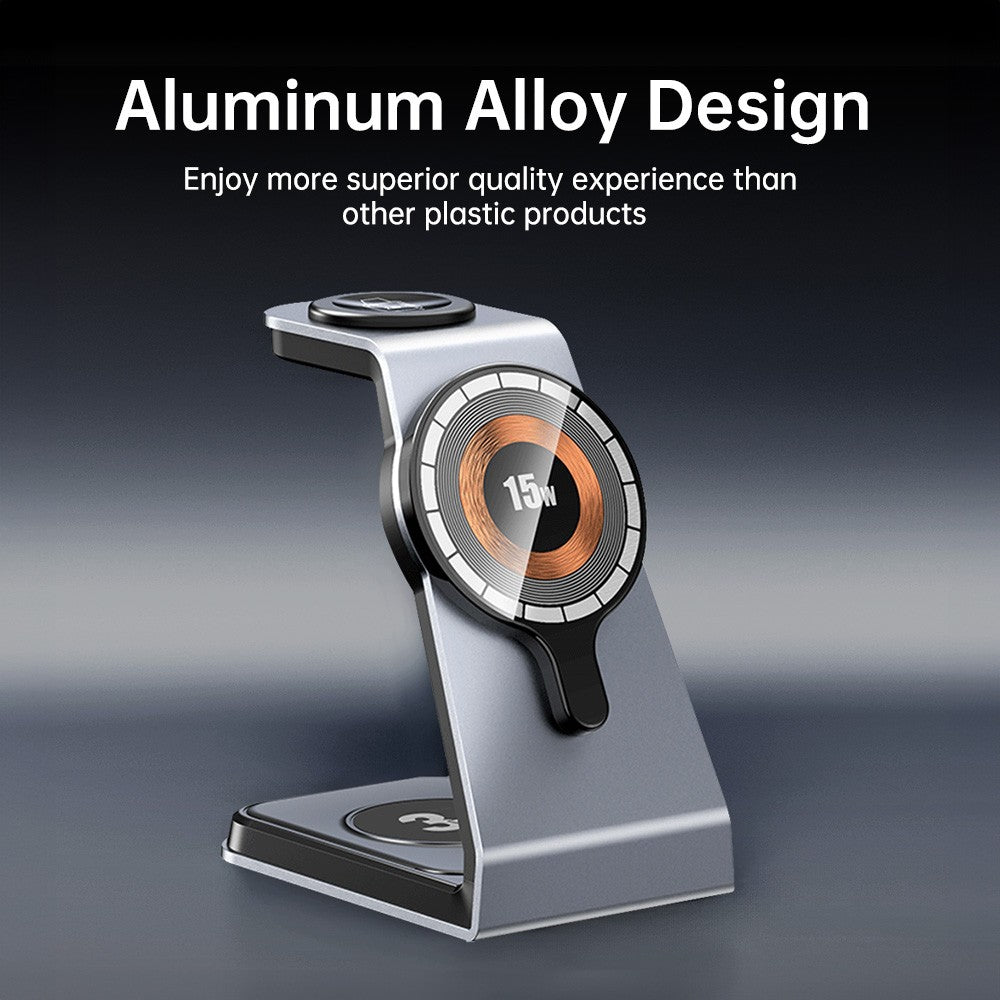 SEEDREAM 3 in 1 Magnetic Wireless Charging Station 18W Max for Apple iPhone/iWatch/Airpods,iPhone15,14,13,12,11 /XS/XR/XS, iWatch9/8